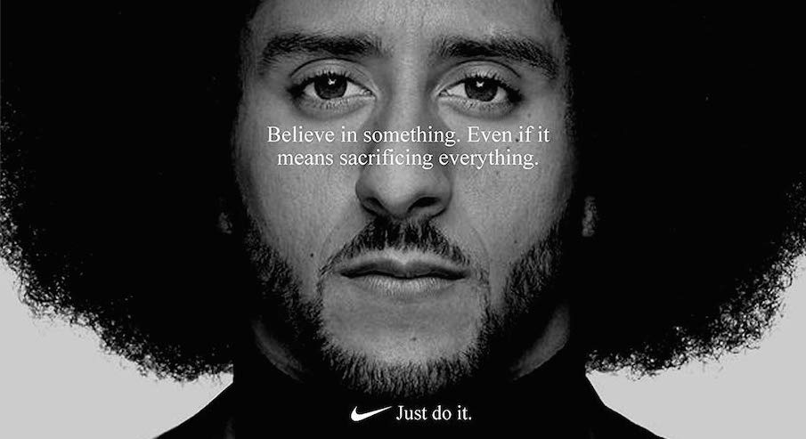 A shot of Colin Kaepernick from Nike's 'Dream Crazy' campaign